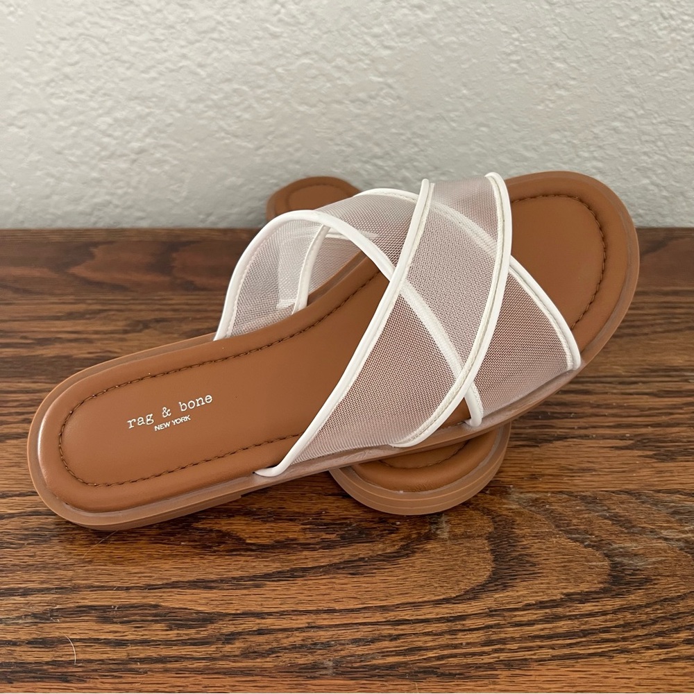 RAG & BONE Geo Mesh Cross Strap Sandal - Antique White 6.5 NWOB - Picture 4 of 8